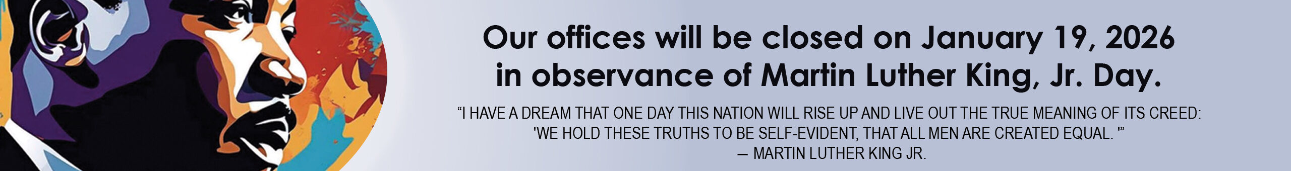 MLK JR State Holiday Closure